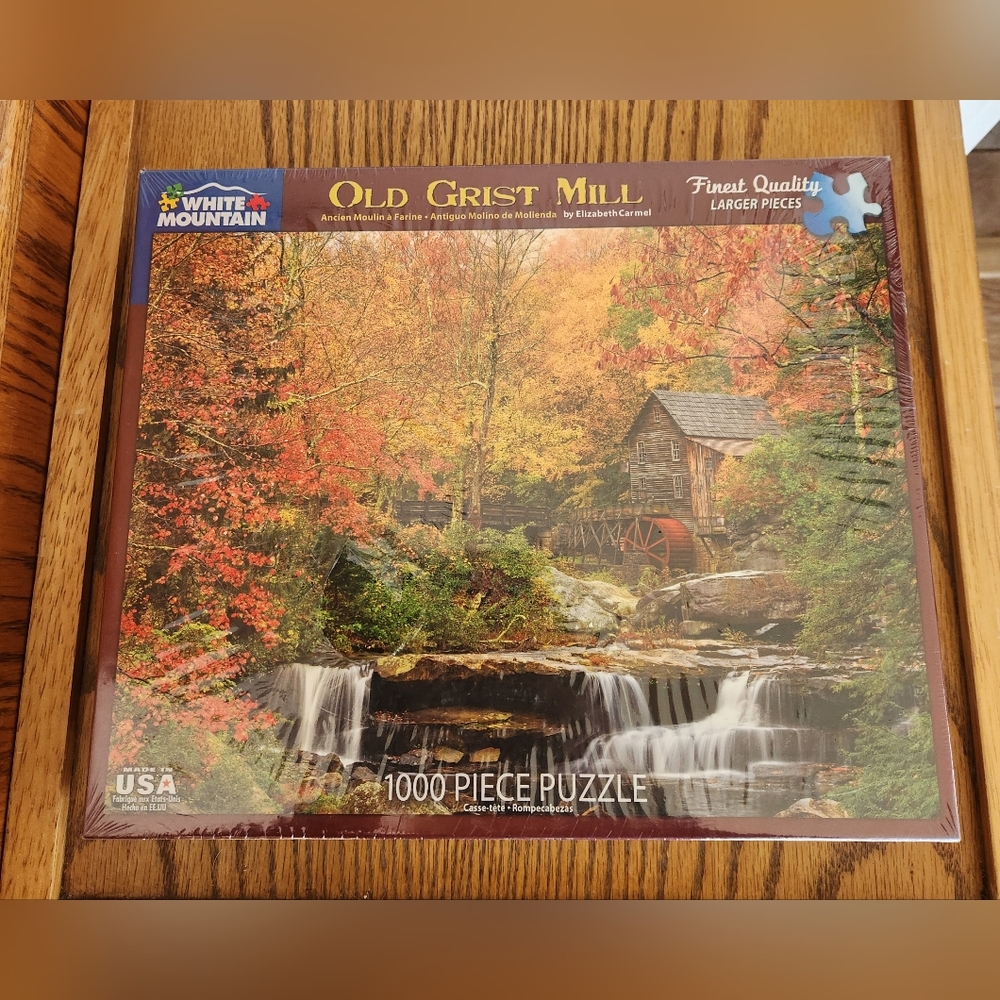 WHITE MOUNTAIN 1000-PIECE JIGSAW PUZZLE OLD GRIST MILL NEW; SEALED